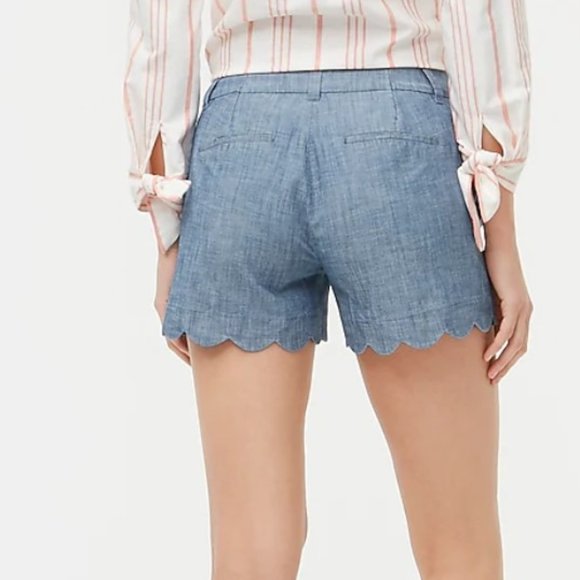 J.Crew Chambray short with scalloped hem/SIZE 6 - Picture 2 of 4